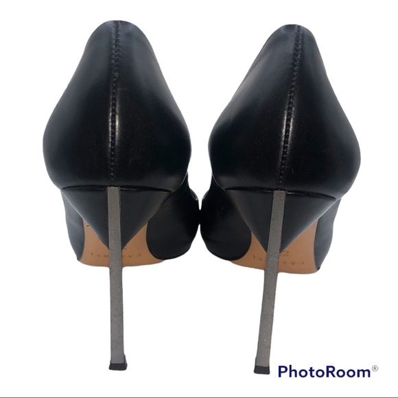 CASADEI Black Pointed Toe Pumps Steel Blade Heel - Picture 4 of 6
